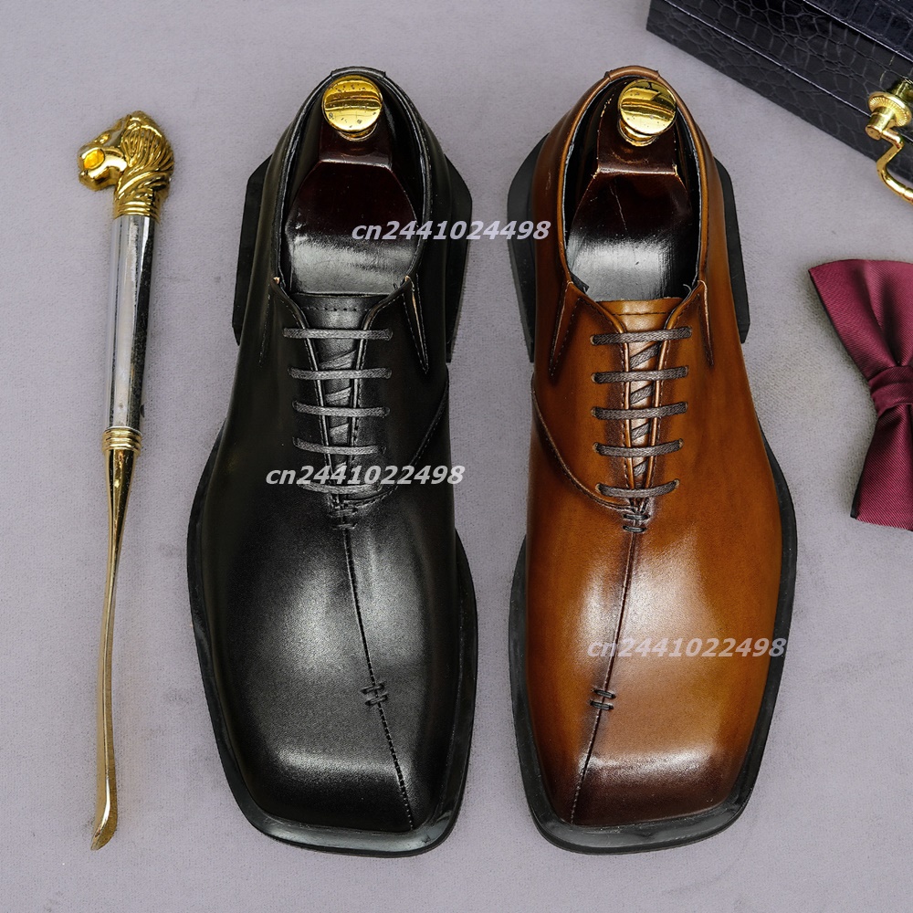 Handmade Square Toe Brown Leat - đánh giá và giá Leather Shoe Polish